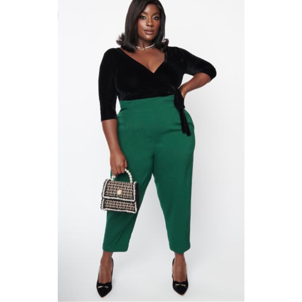 Unique Vintage 1930’s Emerald Front Pleat Pants 5X NWT